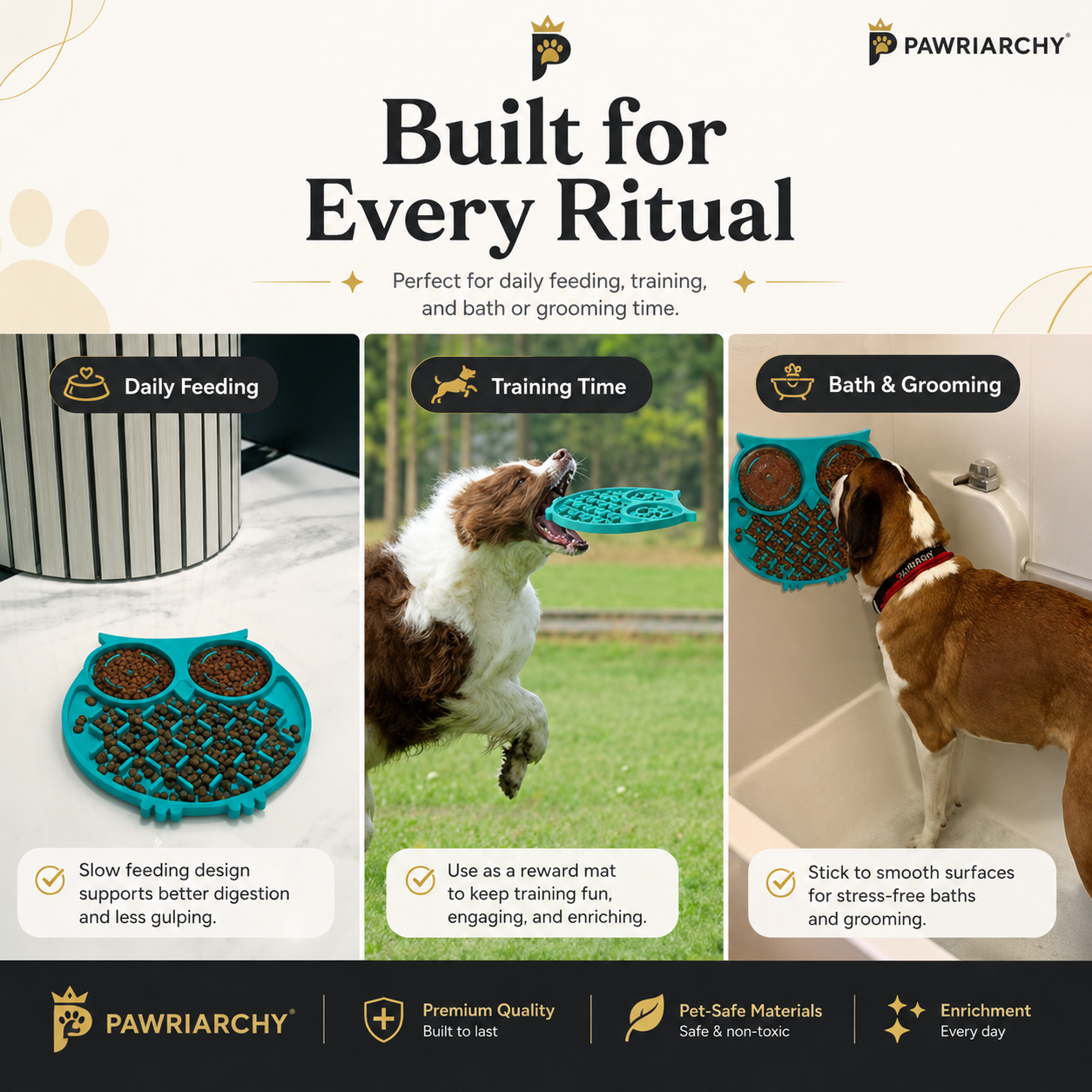 The Boredom Suppression Mat™ — Slow Feeder Lick Mat for Dogs & Cats