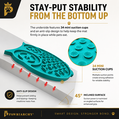 The Boredom Suppression Mat™ — Slow Feeder Lick Mat for Dogs & Cats