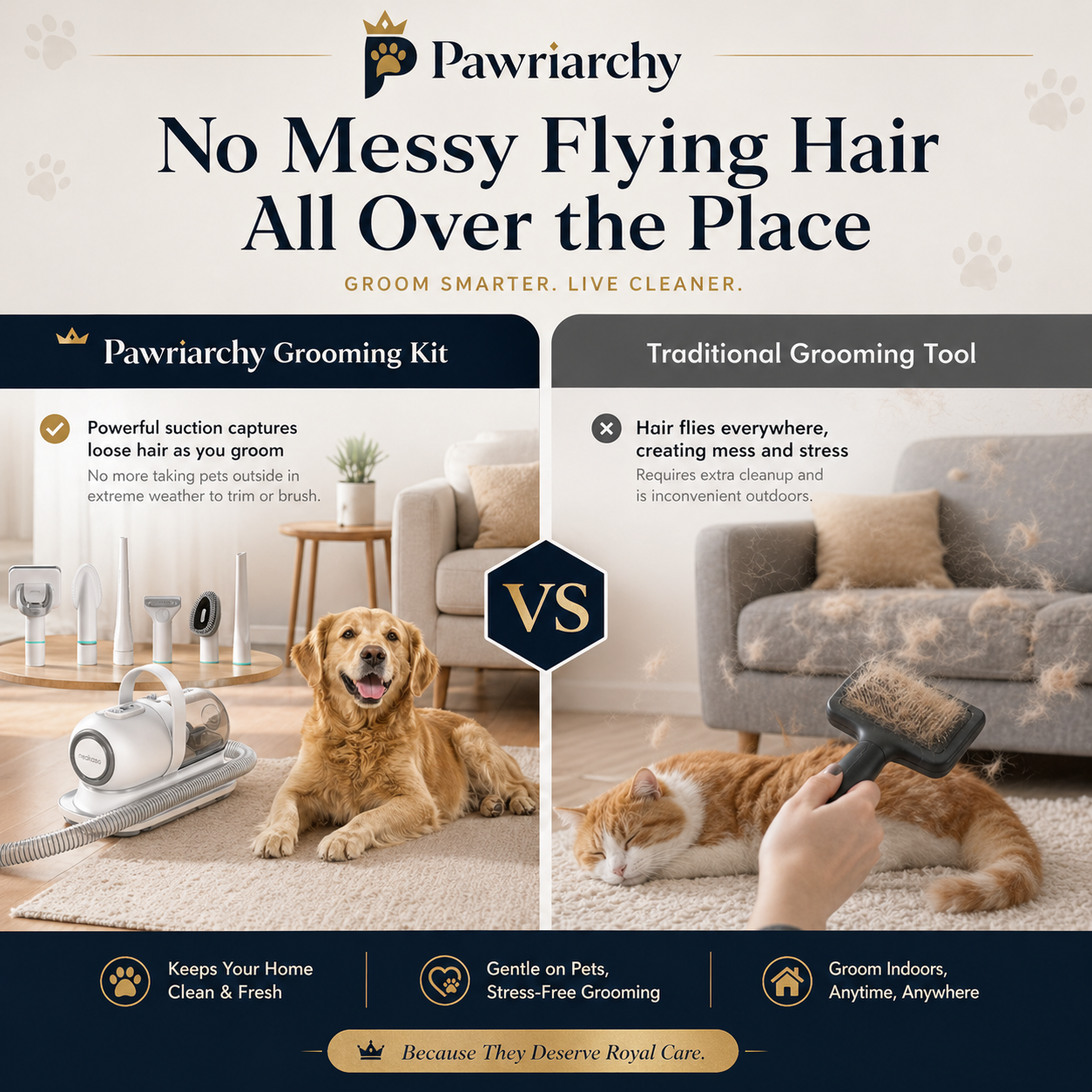 The Fur Crime Scene Unit™ — 5-in-1 Pet Grooming Vacuum Kit