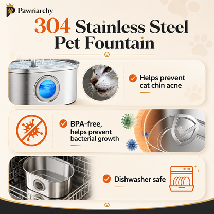 The Royal Hydration Unit™ — 3.2L Stainless Steel Pet Water Fountain