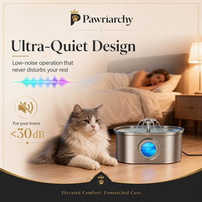 The Royal Hydration Unit™ — 3.2L Stainless Steel Pet Water Fountain