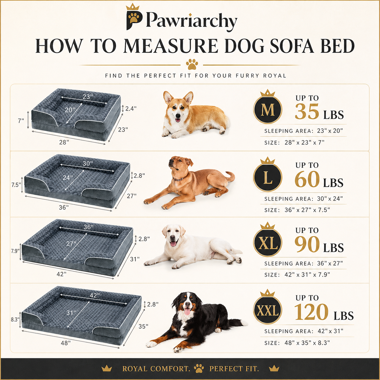 The Supreme Throne Unit™ — Waterproof Orthopedic Sofa Bed for Large Dogs