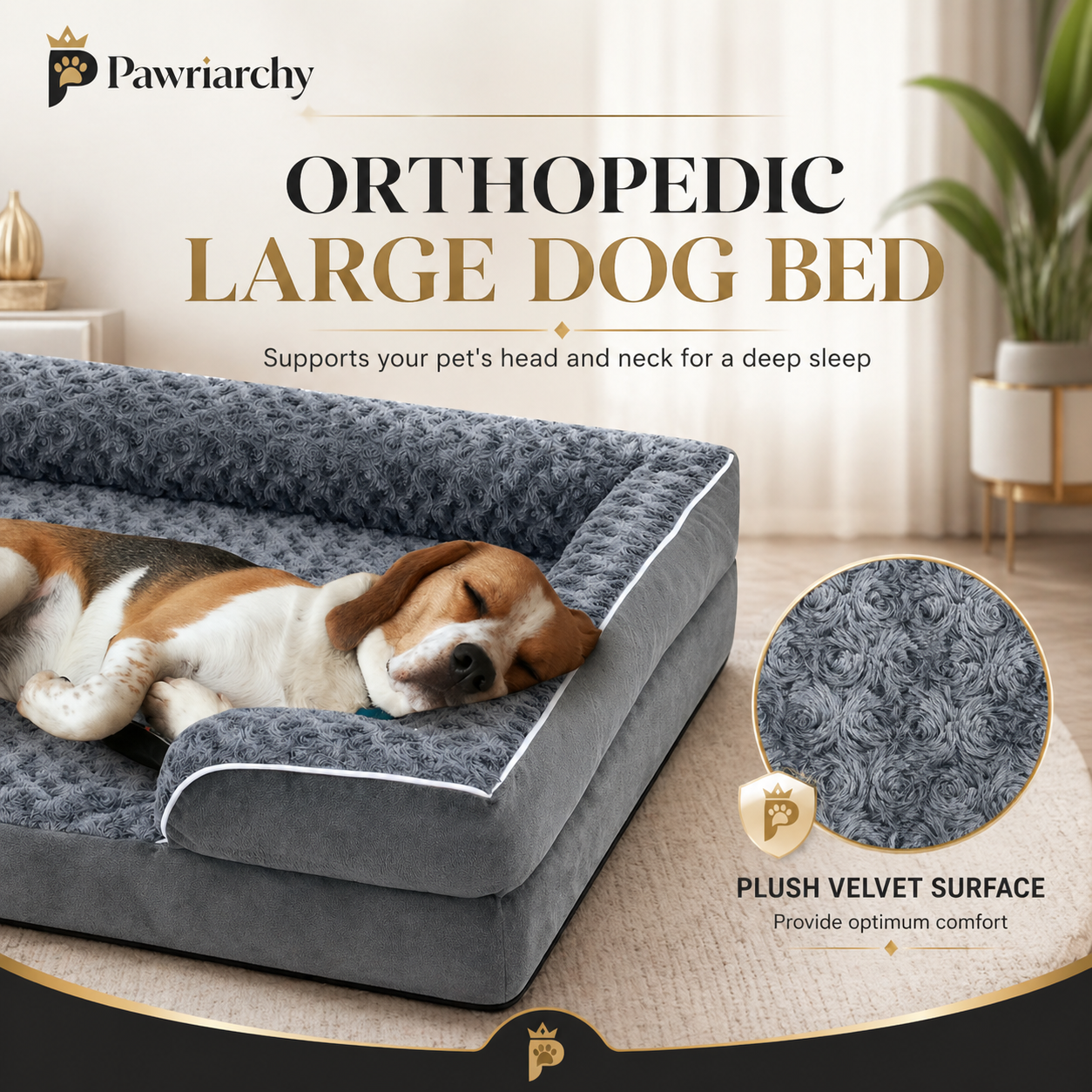 The Supreme Throne Unit™ — Waterproof Orthopedic Sofa Bed for Large Dogs