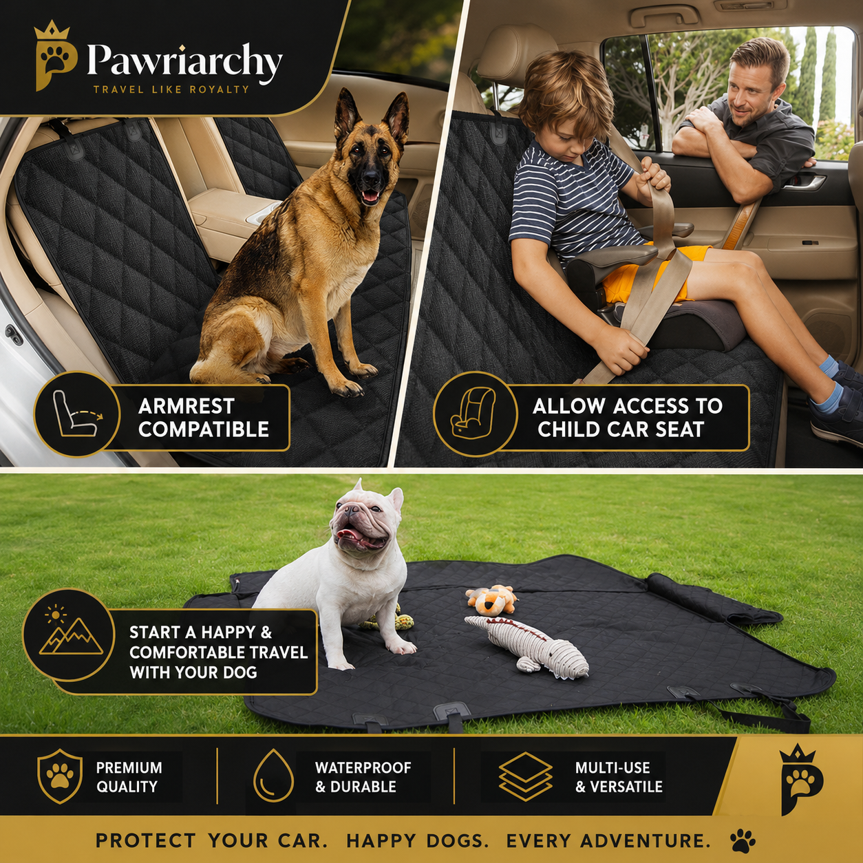 The Backseat Defense Shield™ — Waterproof Dog Car Seat Cover