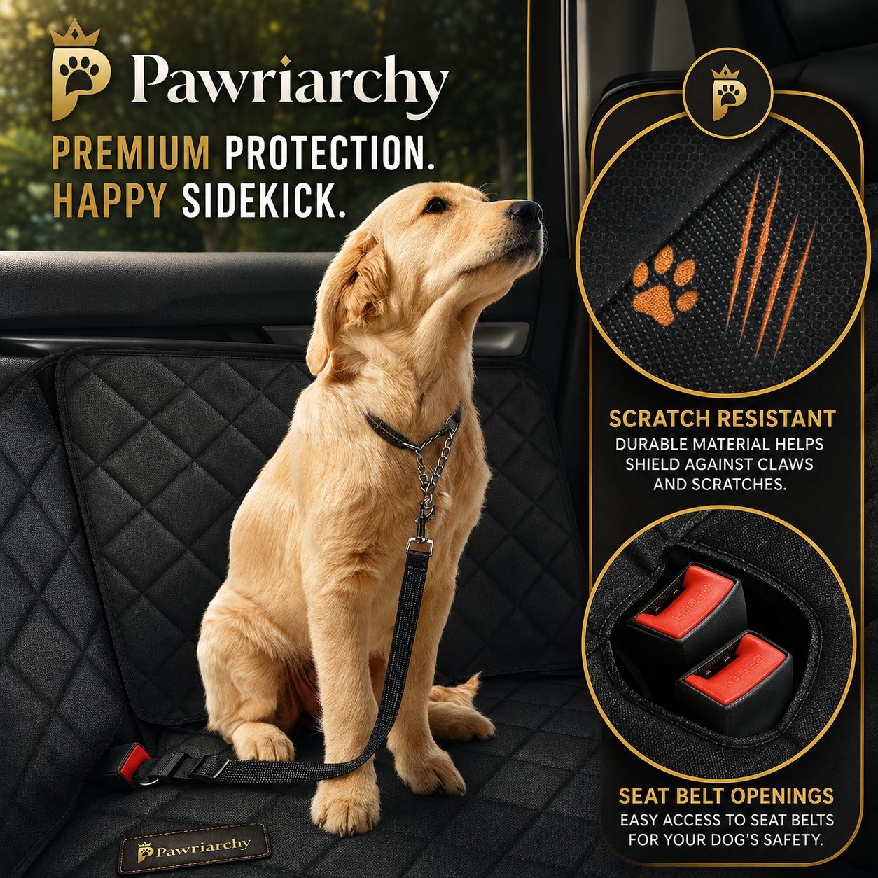 The Backseat Defense Shield™ — Waterproof Dog Car Seat Cover
