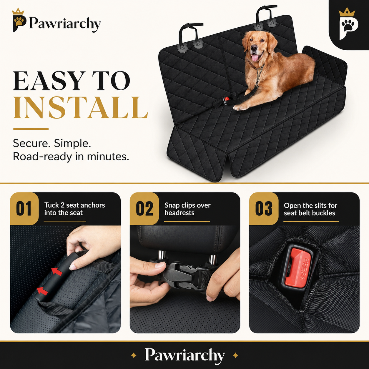 The Backseat Defense Shield™ — Waterproof Dog Car Seat Cover