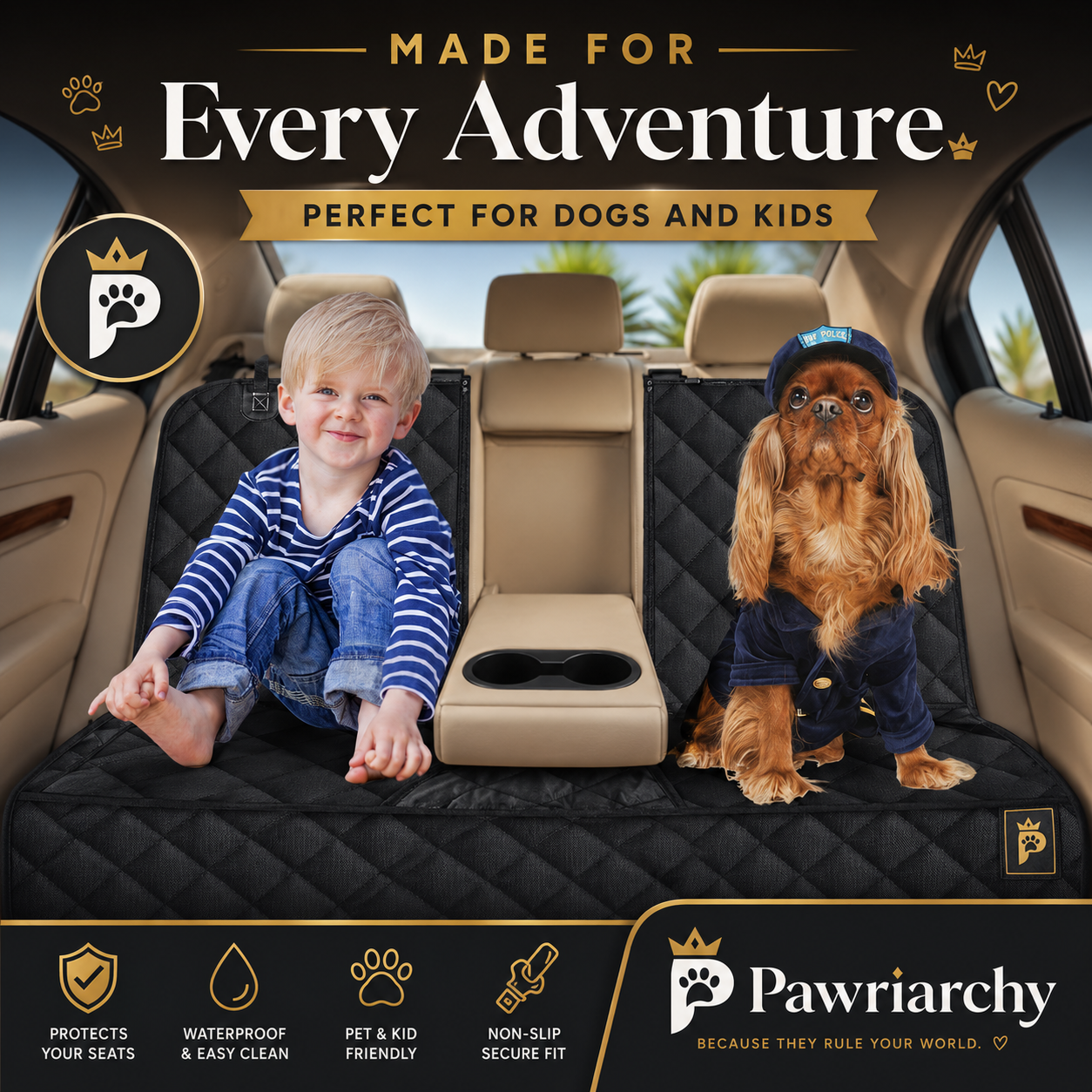 The Backseat Defense Shield™ — Waterproof Dog Car Seat Cover